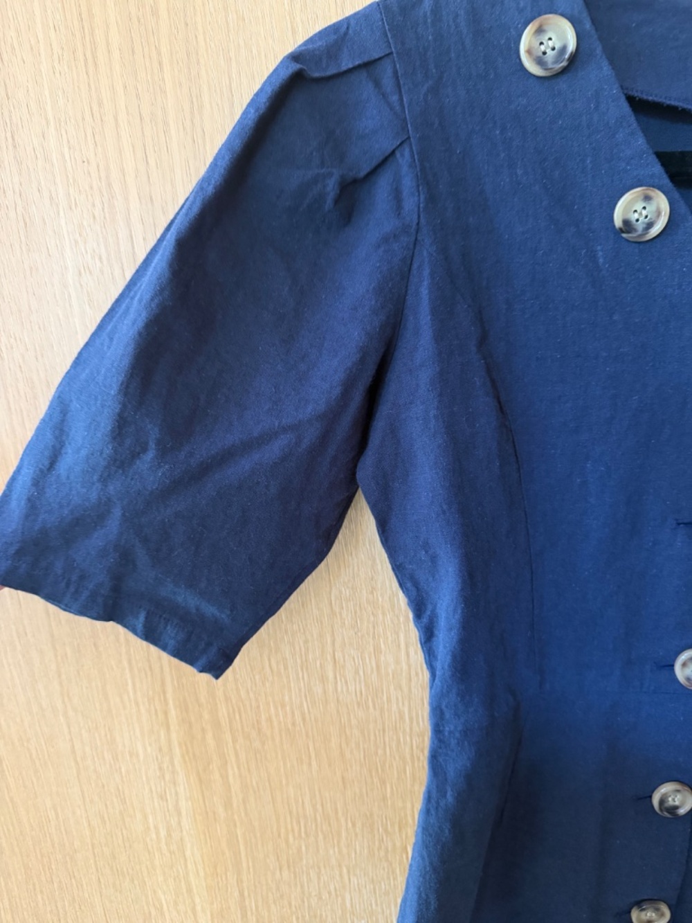Pixie Market Navy Blue Linen Noah Dress Size Small - Picture 3 of 8